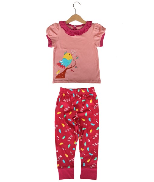 Bird Tree Pink Pajama 1