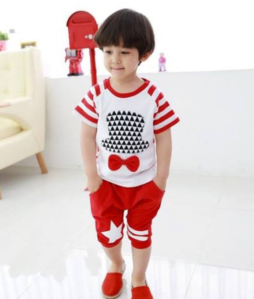 Hat Tie Stripe Red Shirt + Pant