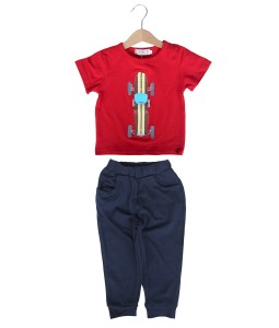 Race Car Red Tee + Dark Pant