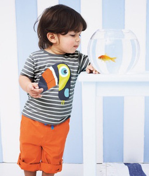 Toucan Grey Tee + Orange Pant