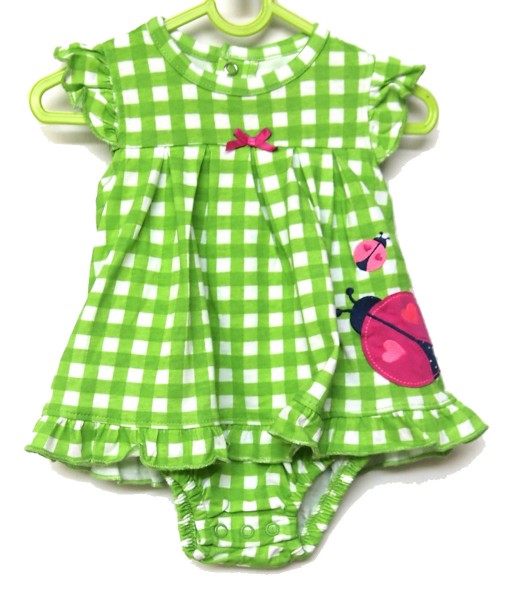 Green Lady Bug Dress Romper 1