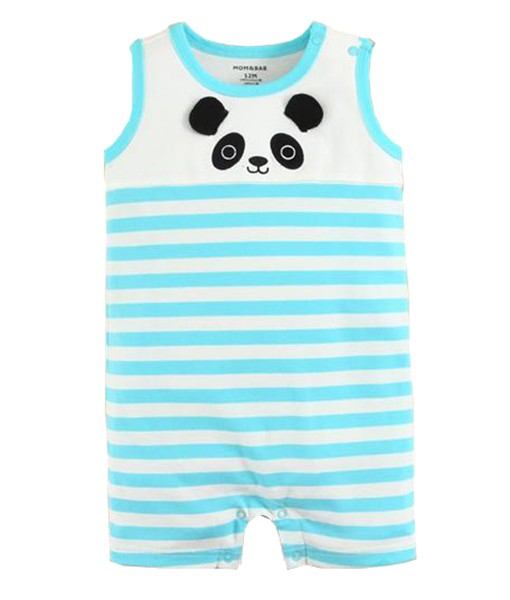 Panda Blue Romper 1