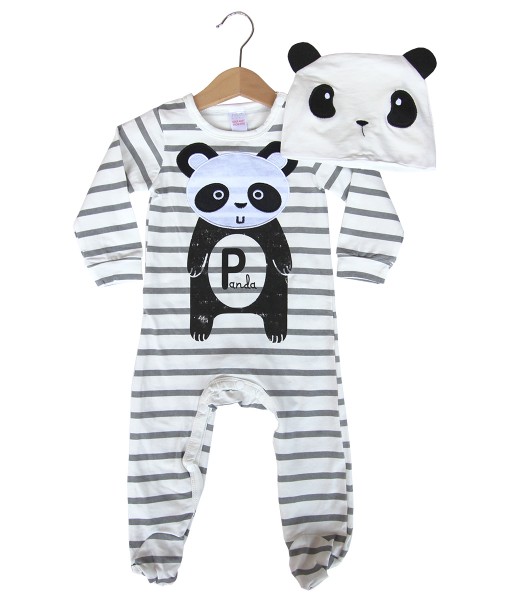 Costume Jumpsuit + Hat - Panda 1