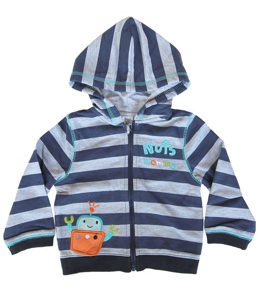 Toddler Hoodie Jacket - Stripes Robot 1