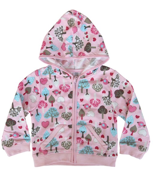 Toddler Hoodie Jacket - Soft Pink Forest 1