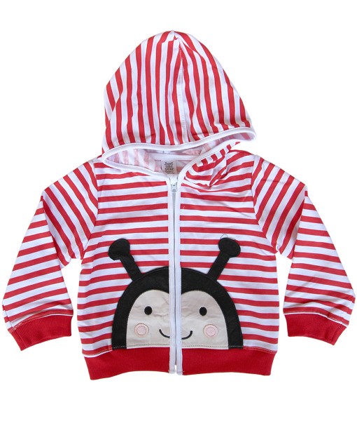 Toddler Hoodie Jacket - Red Stripes 1