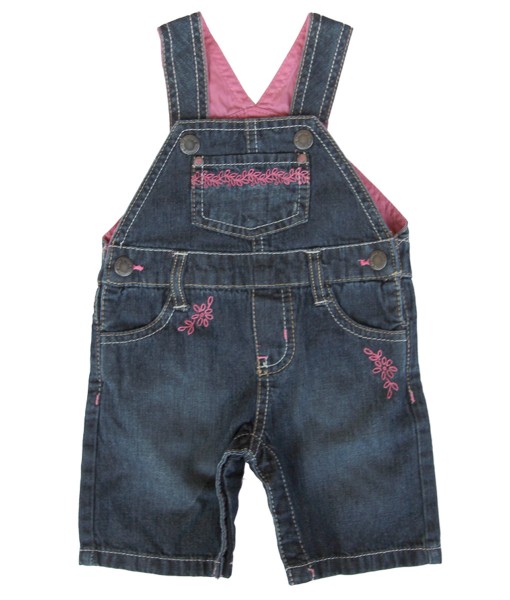 Floral Accent Jeans Baby Overall 1
