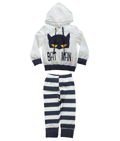 Batman Hoodie Top + Stripe Pant 1