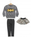 Batman Logo Gold Top + Skirt + Pant