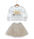 Crown White Top + Tutu Skirt