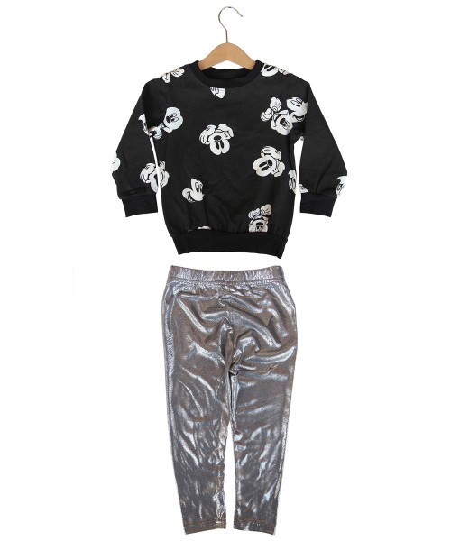 Mickey Face Top + Metallic Legging 1