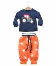 Tractor Blue Tee + Star Midi Pant