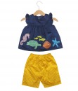 Sea Animal Blue Top + Yellow Pant