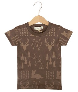 Forest Print Brown Tee