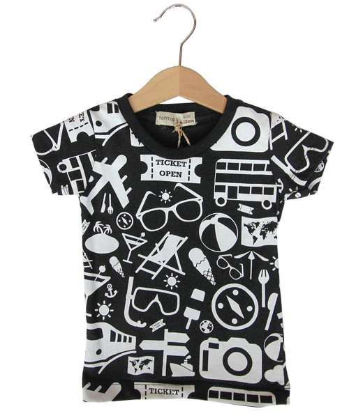 Travel Print Brown Tee 1