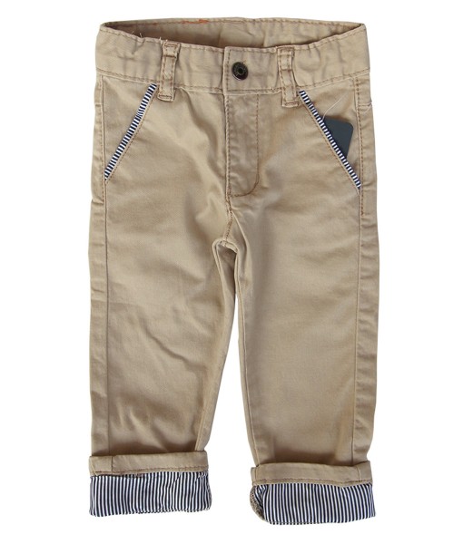 Stripe Pocket Beige Baby Pant 1