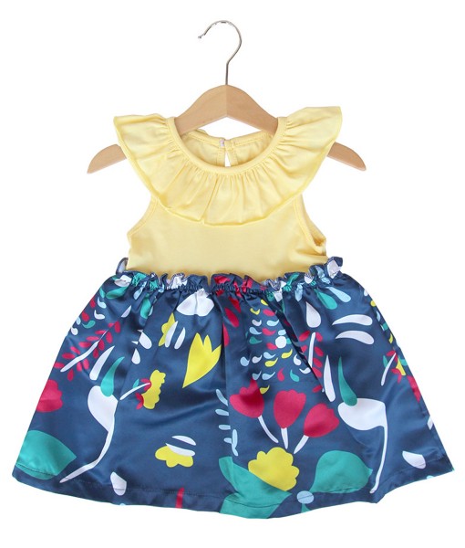 Floral Combination Yellow Dress 1