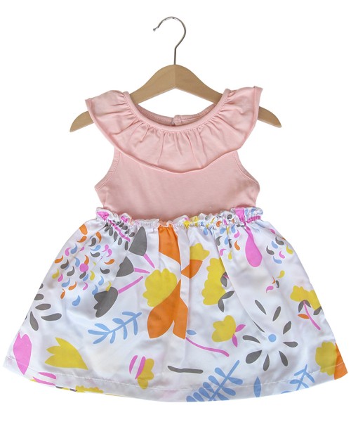 Floral Combination Peach Dress 1