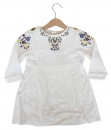 Flower Embroidery White Dress