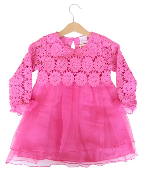 Layered Lace Dress - Pink 1