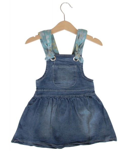 Knotted Denim Dress - Blue 1