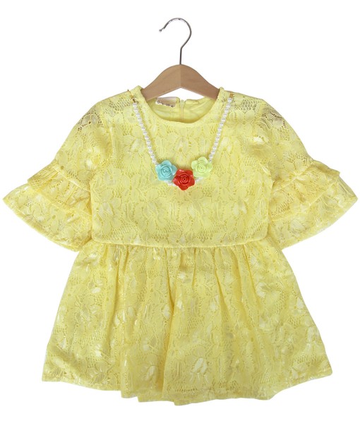 Necklace Lace Dress - Yellow 1