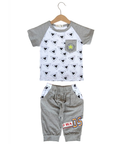 Triangle Raglan Tee + Pant - Grey 1