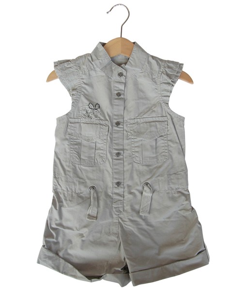 Girl Utility Grey Romper 1