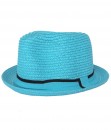 Solid Color Fedora - Turquoise