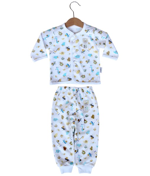 Long Button Animal Set (Newborn) - White 1