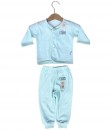 Long Button Stripes Set (Newborn) - Green