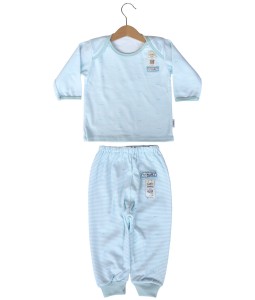 Long Tee Stripes Set (2-12M) - Blue