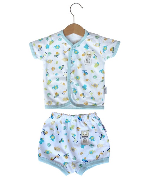 Short Button Animal Set (Newborn) - Blue 1