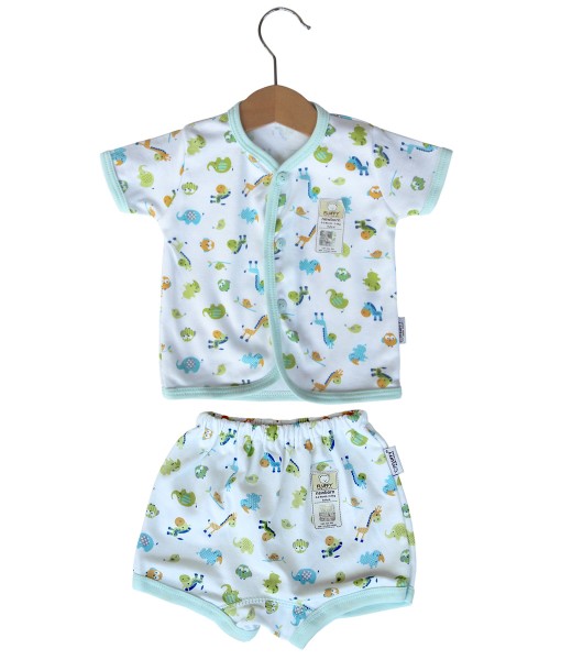 Short Button Animal Set (Newborn) - Green 1