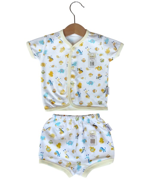 Short Button Animal Set (Newborn) - Yellow 1