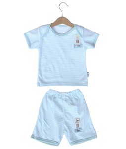 Short Tee Stripes Set (2-12M) - Blue