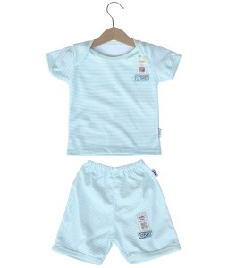 Short Tee Stripes Set (2-12M) - Green