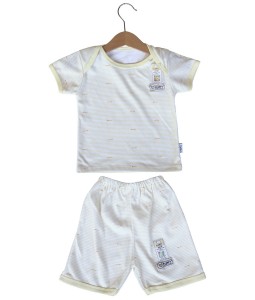 Short Tee Stripes Set (2-12M) - Yellow