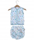 Sleeveless Button Animal Set (Newborn-12M) - Blue