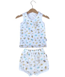 Sleeveless Tee Animal Set (2-12M) - White