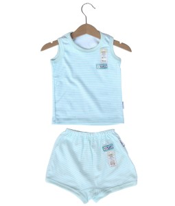 Sleeveless Tee Stripes Set (2-12M) - Green