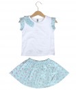 Prim Girl Top + Skirt - Blue Flower