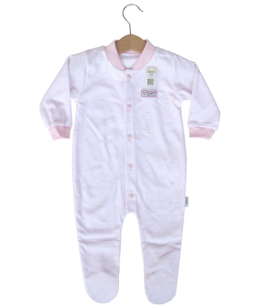 Stripes Sleepsuit (2-12M) - Pink 1