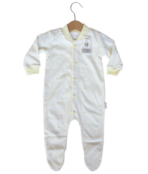 Stripes Sleepsuit (2-12M) - Yellow 1