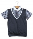 Vest Shirt Combi - Blue Dark