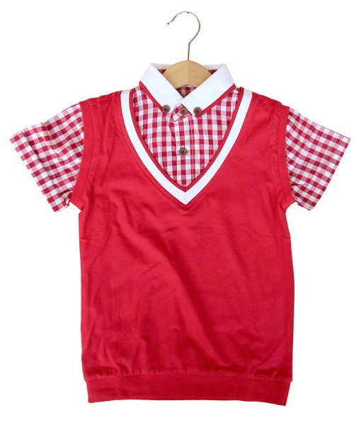 Vest Shirt Combi - Red 1