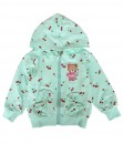 Bear Cherry Hoodie Top - Turquoise