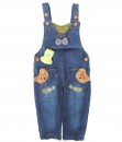 Bear Applique Jeans Overall