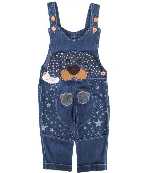 Dog Applique Jeans Overall 1