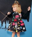 Clothes Print Dress + Cardigan - Black